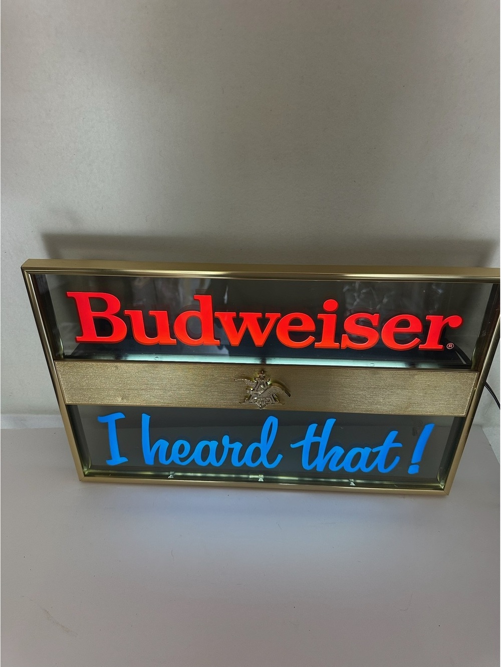 Vintage 1983 Budweiser I Heard That Mirror Sign C-12